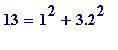 13 = 1^2+3.2^2